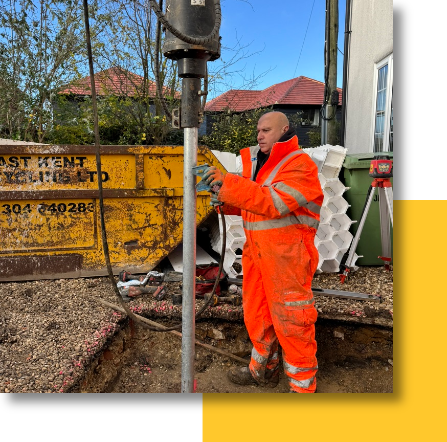 screw piles in ground