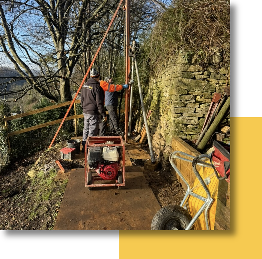 helical piles in ground